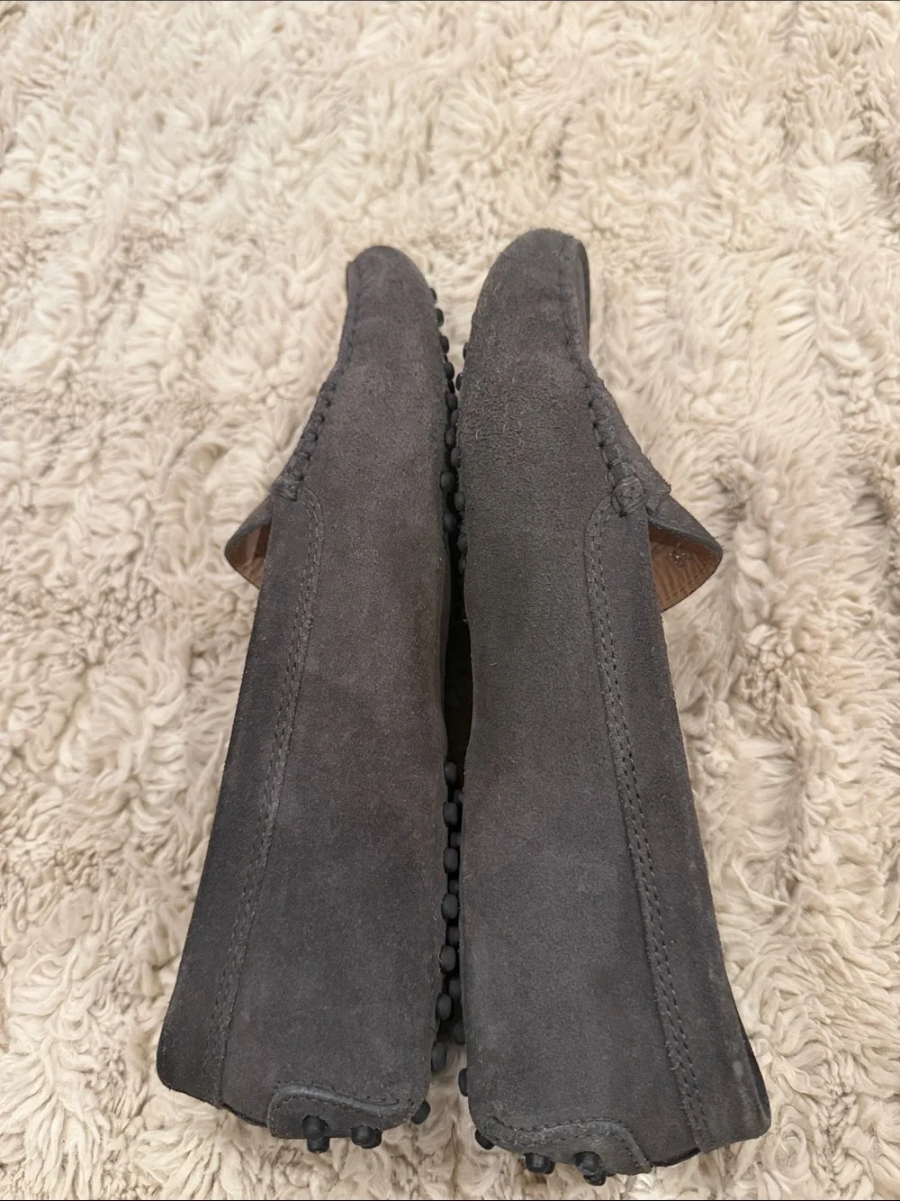 Tod's Charcoal Suede Penny Loafers